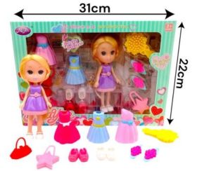 Boneca c/ Acessorios  13pc  31x22 Cm