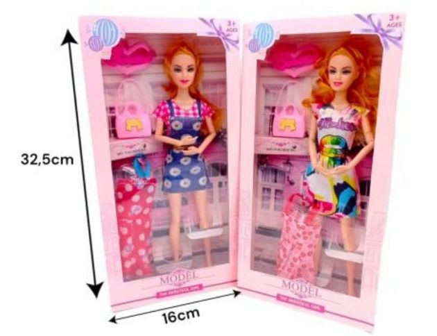 Boneca c/ Acessorios 4 Pc 32x16 Cm
