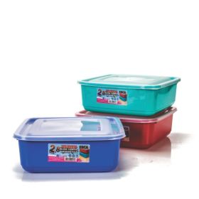 Caixa 2,8 Ltos Quadrada Cores Tampa Hermetica Ref:2270