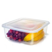 Caixa 4 Ltos Quadrada Transp Tampa Hermetica Ref:2201