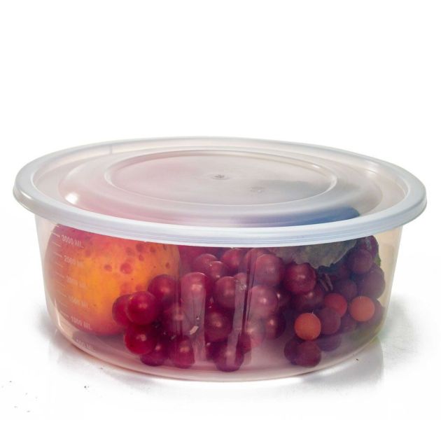 Caixa 4 Ltos Redonda Transp Tampa Hermetica Ref:2197