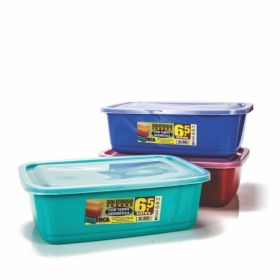 Caixa 6,5 Ltos Retangular Cores Tampa Hermetica Ref:2296