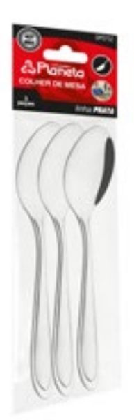 Colher de Mesa Inox Linha Prata 19cm 3 Peca Dp0752