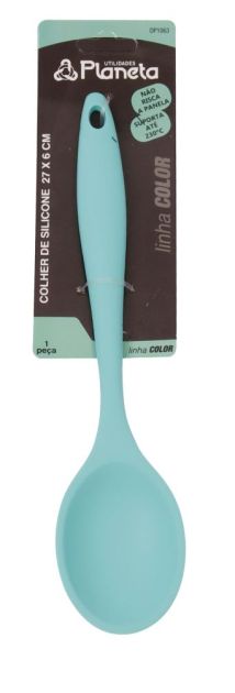 Colher de Silicone 27cm Verde Agua