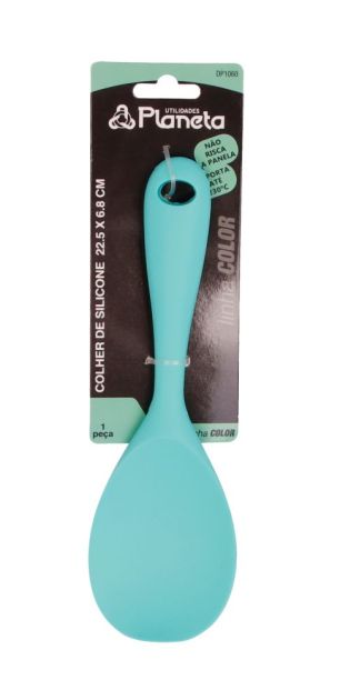 Colher Silicone 22,5 cm Verde Agua