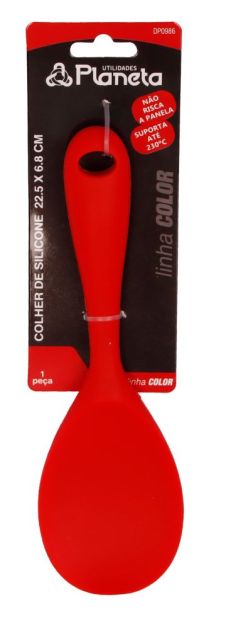 Colher Silicone 22,5 cm Vermelho