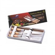 Conj Churrasco 9pcs 1faca,1garfo,1chaira,6colher