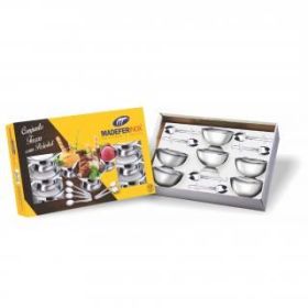 Conj Sobremesa 12 Pcs Inox c/ Pedestal Madefer