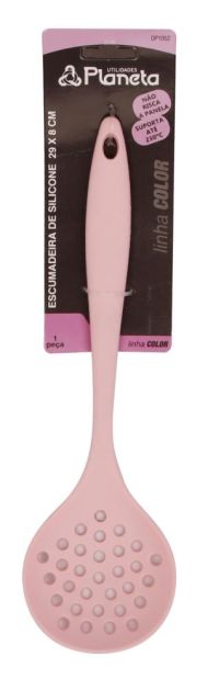 Escumadeira de Silicone 29cm Rosa