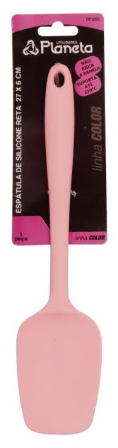 Espatula Silicone Reta 27 cm Rosa
