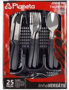 Faqueiro Versatil c/ Suporte Preto 25pçs Dp0967