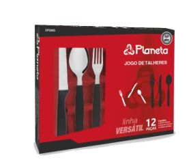 Faqueiro Versatil Preto 12pçs Dp0965