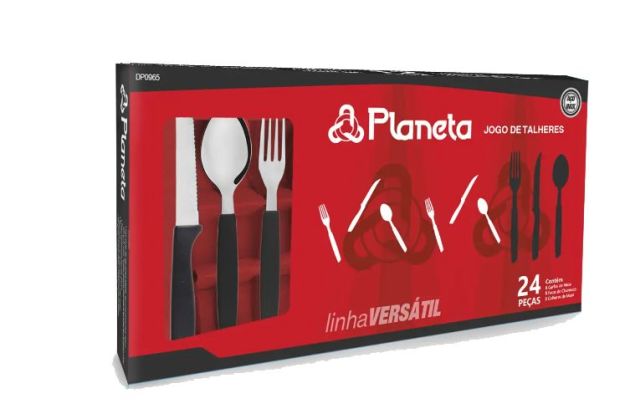 Faqueiro Versatil Preto 24pçs Dp0966
