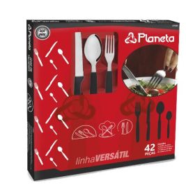 Faqueiro Versatil Preto 42pçs Dp0969