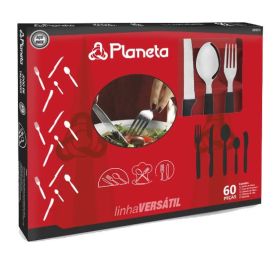 Faqueiro Versatil Preto 60pçs Dp0970