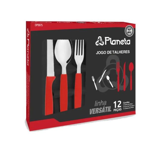 Faqueiro Versatil Vermelho 12pçs Dp0975