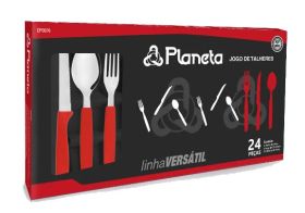 Faqueiro Versatil Vermelho 24pçs Dp0976