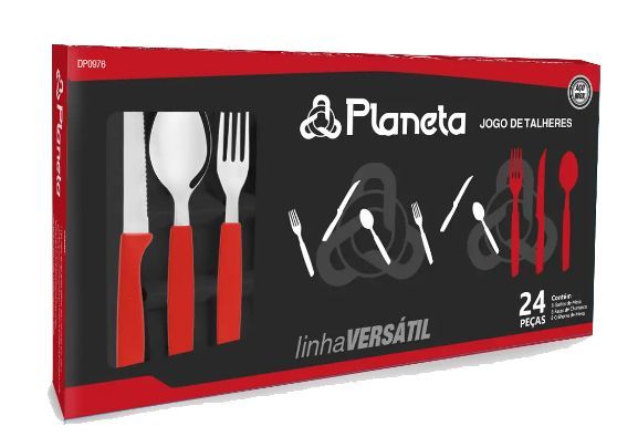 Faqueiro Versatil Vermelho 24pçs Dp0976