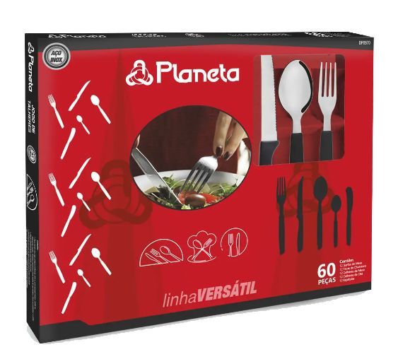 Faqueiro Versatil Vermelho 42pçs Dp0979