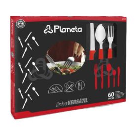 Faqueiro Versatil Vermelho 60pçs Dp0980