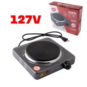 Fogareiro Eletrico 1000w 1 Boca 127v Ferro e Ferro Fundido 23,5cm X 21cm X 6,5cm