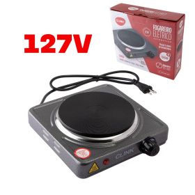 Fogareiro Eletrico 1000w 1 Boca 127v Ferro e Ferro Fundido 23,5cm X 21cm X 6,5cm