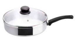 Frigideira Alta Lr Tv N.24 Polida c/tampa de Vidro Mr Cook