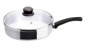 Frigideira Alta Lr Tv N.24 Polida c/tampa de Vidro Mr Cook