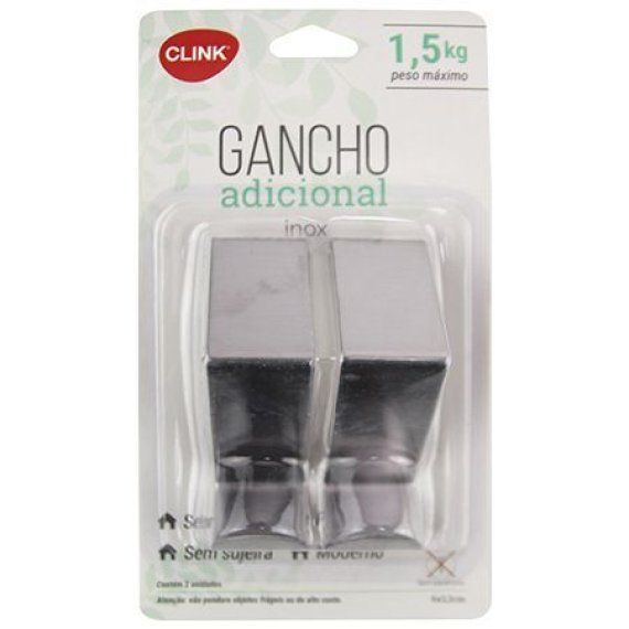 Gancho para Porta Inox 8 cm c/2