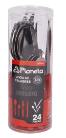 Jogo Talher Versatil Vermelho Pote c/24pçs Dp0946