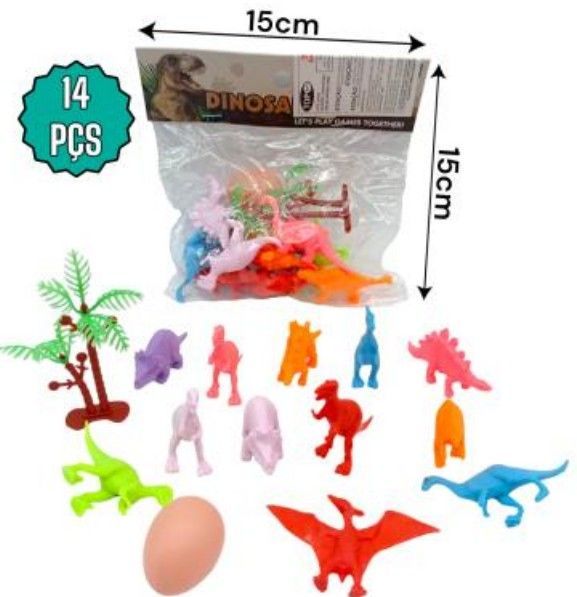 Kit Dinossauros c/14 Pc  15x15 Cm