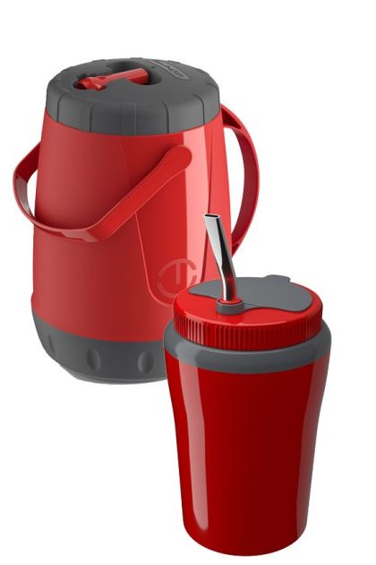 Kit Terere Copo e Garrafa Vermelho