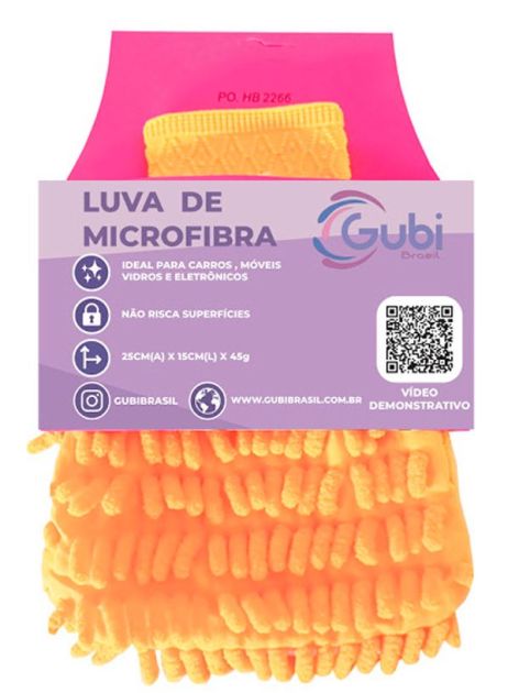 Luva Limpeza de Microfibra 25x15 Cm