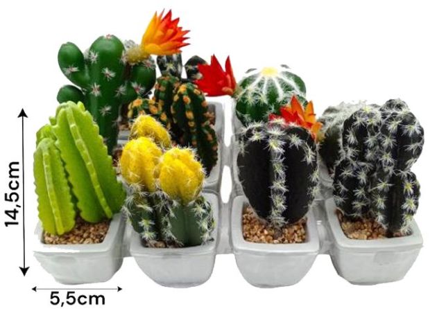 Mini Vaso Cacto Tecido 15cm