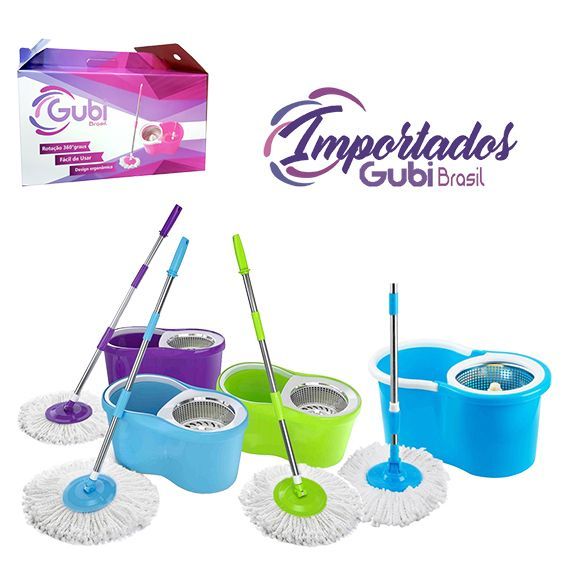 Mop 12 Litros Esfregao c/balde e Centrifuga Metal