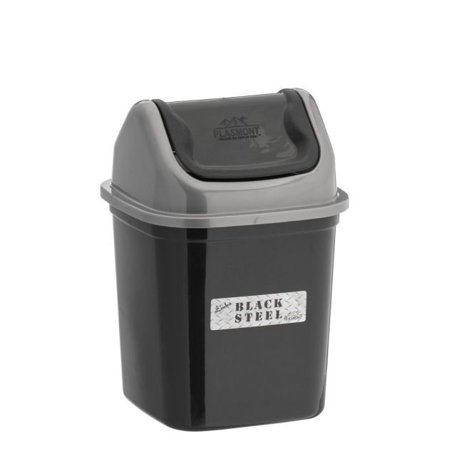Plasmont Lixeira 3,6l Basc. Black Steel Ref: 561