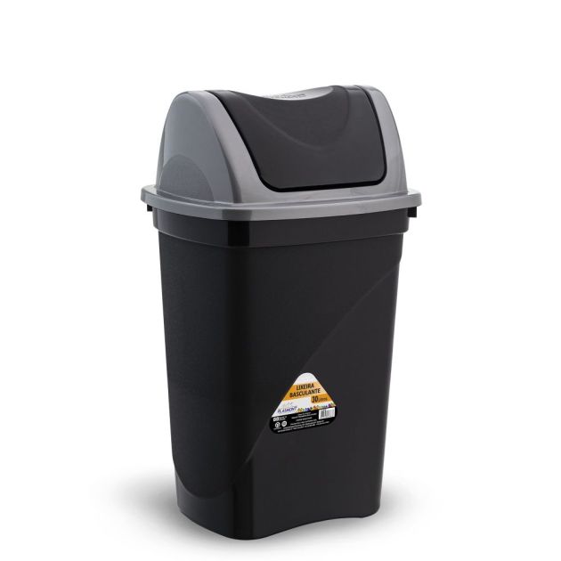 Plasmont Lixeira 30l. Basc. Preto Ref.0258