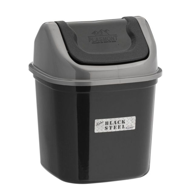 Plasmont Lixeira 7l. Basc. Black Steel Ref 560