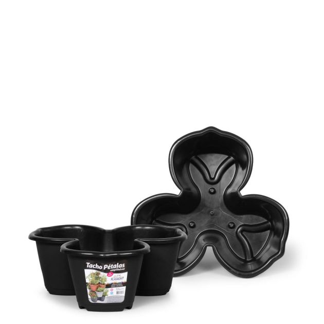 Plasmont Vaso Petalas Empilhavel 4 Lts Preto Rf0779