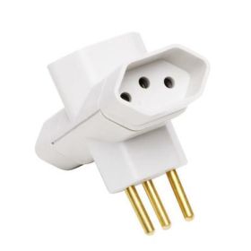 Plugue Tres Saidas 2p + T  Encartelado - Vidal