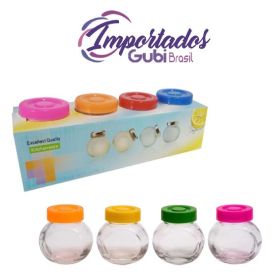 Porta Condimento de Vidro 4pçs