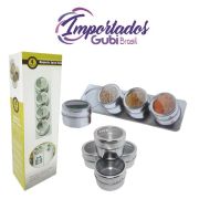 Porta Condimento Magnetico Inox 4pçs