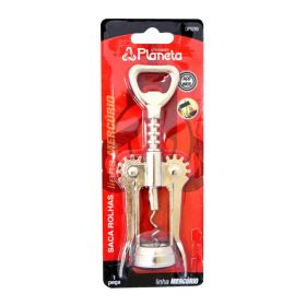 Saca Rolhas Inox Mercurio 19x7x5cm Cartela Dp0289