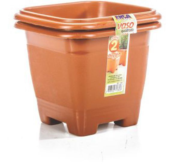 Vaso Jogo 2 Pc Quadrado Ceram. 800 ml Ref: 1384