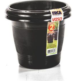 Vaso Jogo 2 Pc Redondo Preto 700 ml Ref: 1381