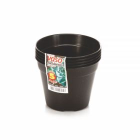 Vaso Jogo 5 Pc Redondo Suculenta Preto 150 ml Ref: 2805