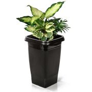 Vaso Plastico Coluna Preto 8 Ltos Erca